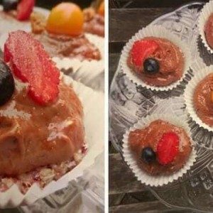 raw čokoládové muffiny