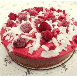 Raw čokoládovo malinová torta