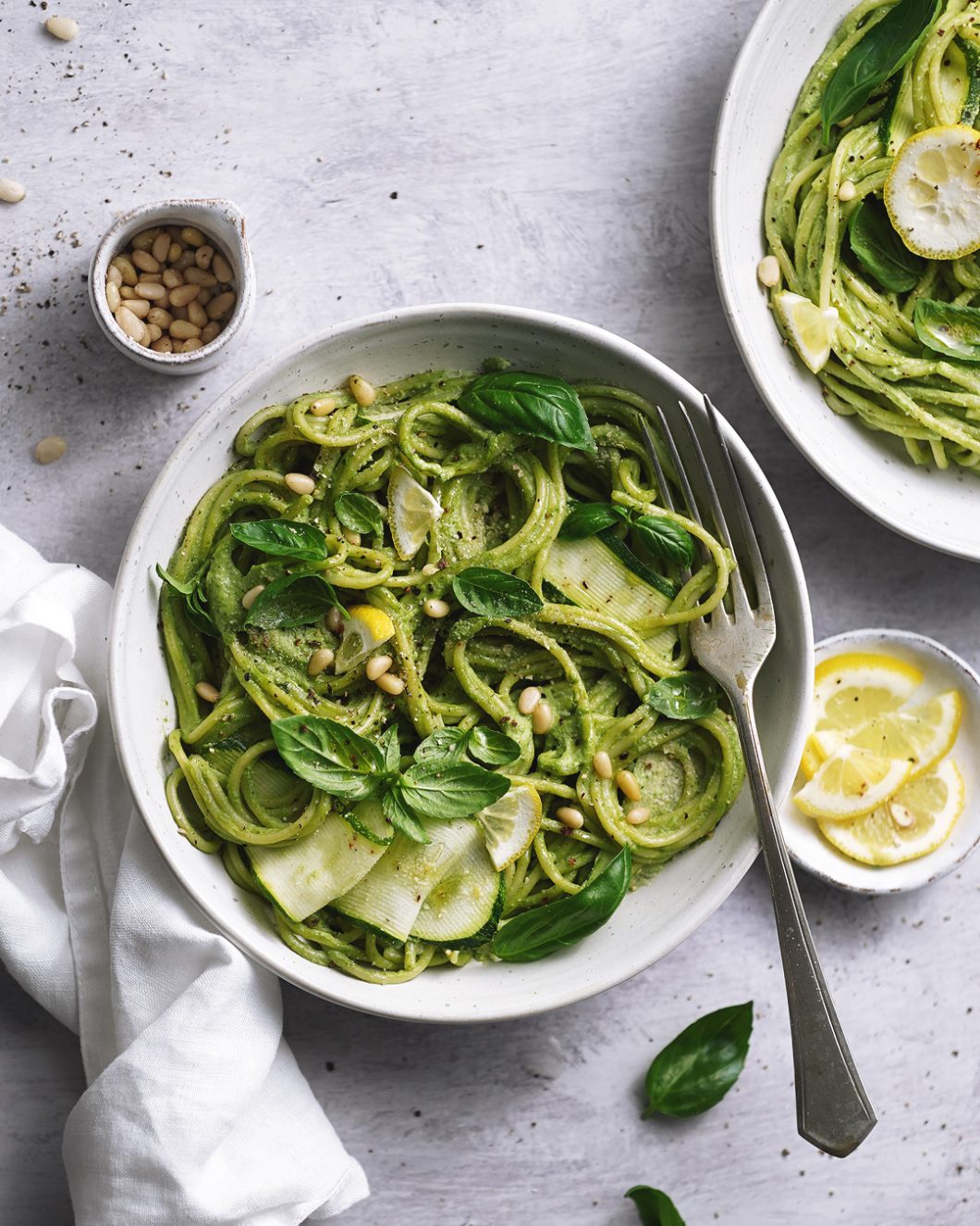 bazalkové cestoviny ala vegan bazalkové pesto s kešu