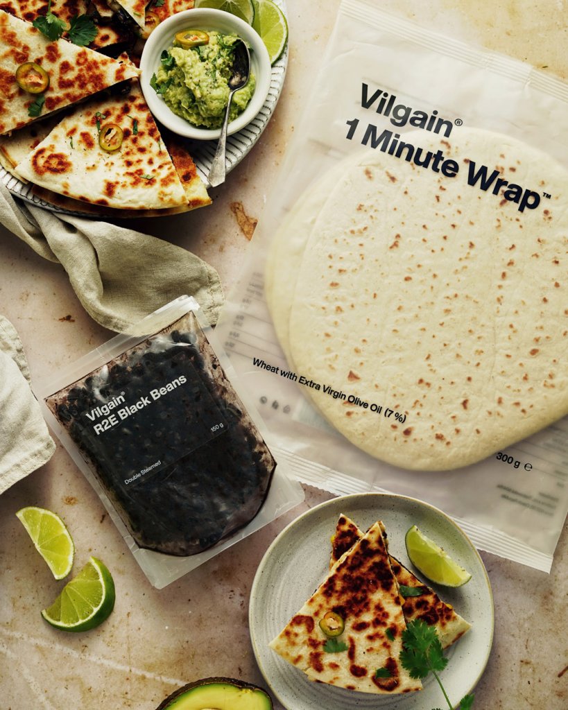 Vegan quesadilla aktin wrap