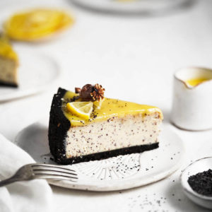 vegan makový cheesecake