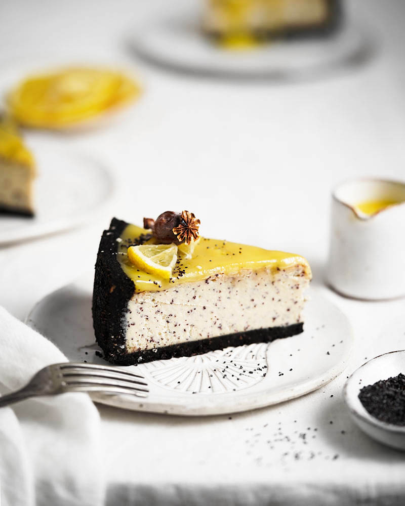 vegan makový cheesecake