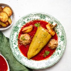 Vegan plnená paprika s údeným tofu