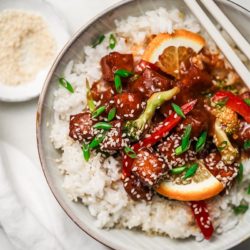 Tofu v pomarančovej omáčke (vegan)