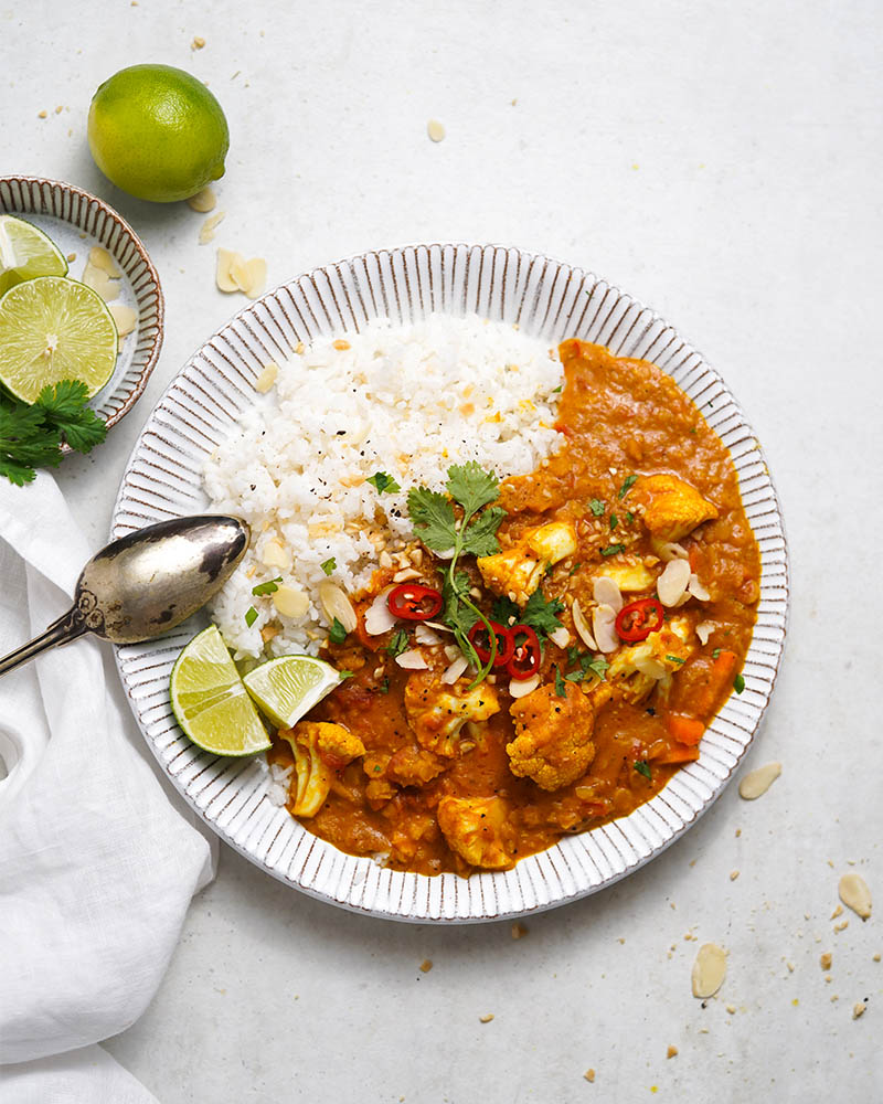 Indické curry so šošovicou a karfiolom vegánske