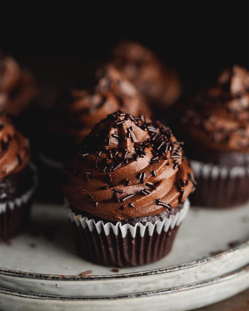 Čokoládové cupcakes s karamelom